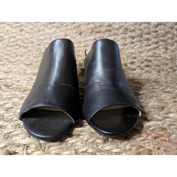 Liz Claiborne Black Open Toe Purse Mules Size 9.5 M Slip On 3" Heels - Picture 5 of 10